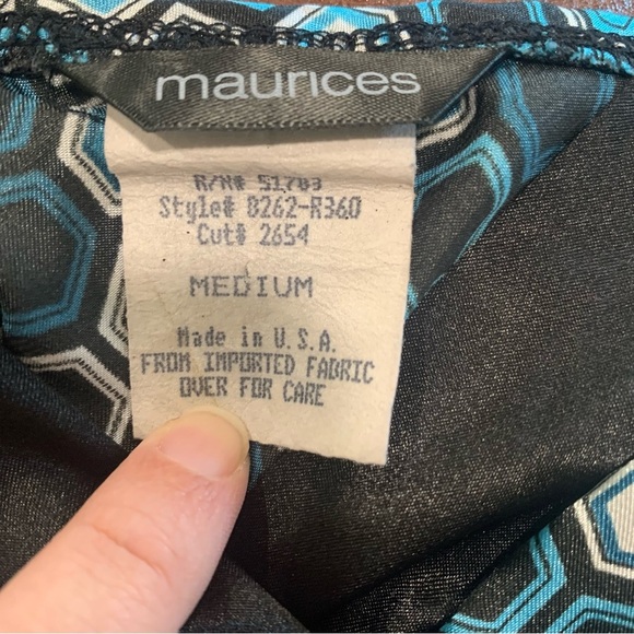 Women’s Y2K Maurice’s Babydoll Tie Back Satin Funky Pattern Tank Size Medium - Picture 6 of 9